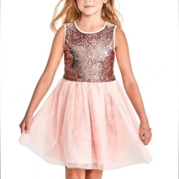 The Children's Place Girls' Pretty flip Sequin Top Tulle Bottom Dress - Picture 6 of 6